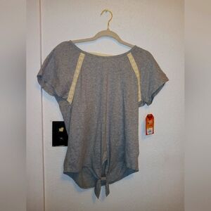 NWT Girls Gray Mudd Tie Blouse 16